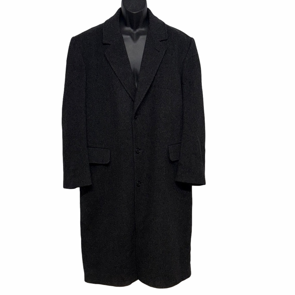 Vintage London Fog Men’s 44 Reg Charcoal Wool Overcoat USA Made